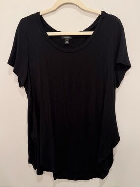 Halogen Black Modal Oversized Tunic T-Shirt Top Women's Size XL Scoop Neck